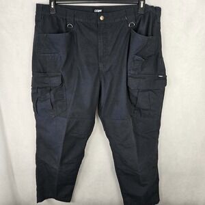 CQR Mens Tactical Cargo Pants Navy Blue Multi-Pocket Ripstop Work Pants 42-44x30